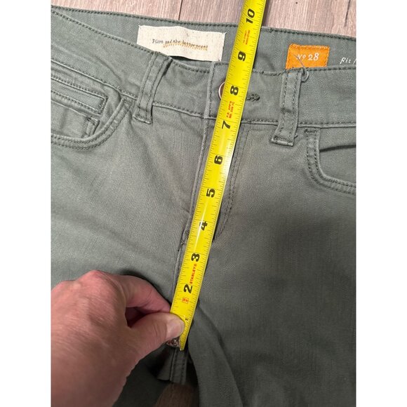 Pilcro and the Letterpress Olive Green Cotton Blend Straight-Leg Womens Pants Si - Picture 8 of 9